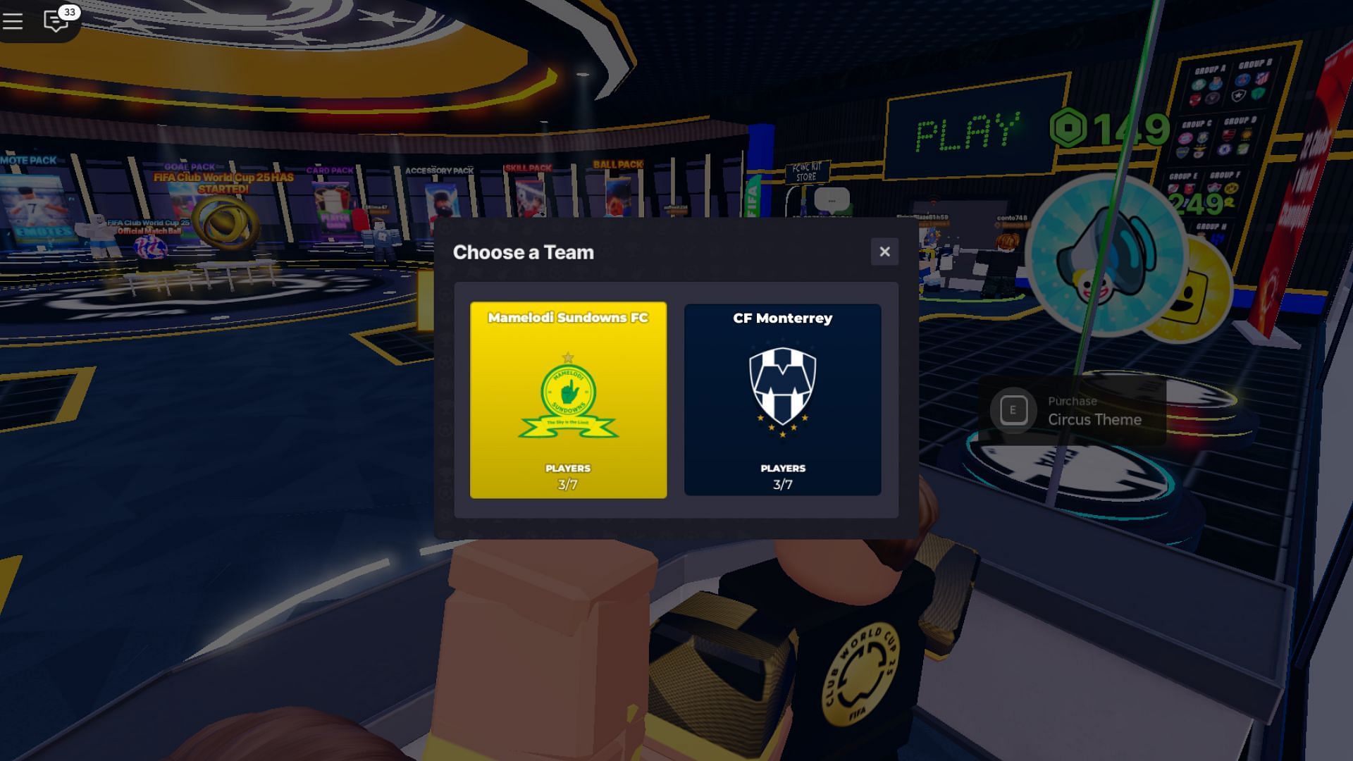 Pick the team you want to play as (Image via Roblox)